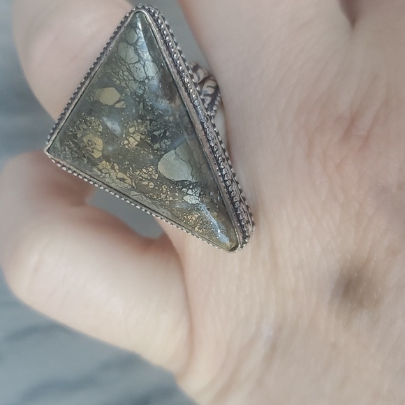 New Pyrite Agate 925 Silver Ring. - Picture 12 of 16